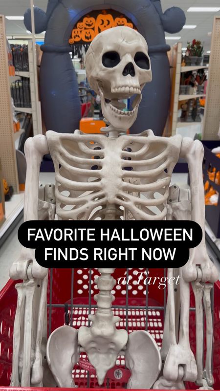 Check out some of my favorite finds right now from the Hyde and Eek Boutique section at Target.
Life sized skeleton 
Black cauldron with bat cut outs 
Black metal houses
Skeleton hand bowl 
Pom pom garland 
Skeleton stuffy 