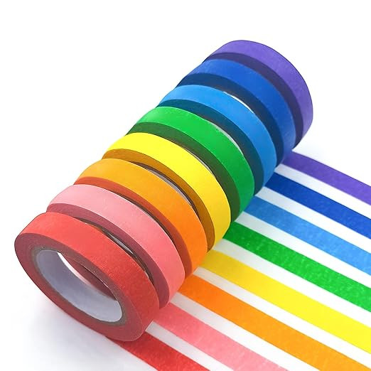 8PCS Colored Masking Tape - Painters Tape, Rainbow Colors Rolls, Kids Art Supplies, Great for Cra... | Amazon (US)