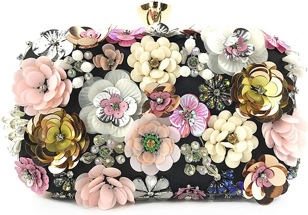Lanpet Women Clutches Flower Evening Handbag Chain Strap Shoulder Bag | Amazon (US)