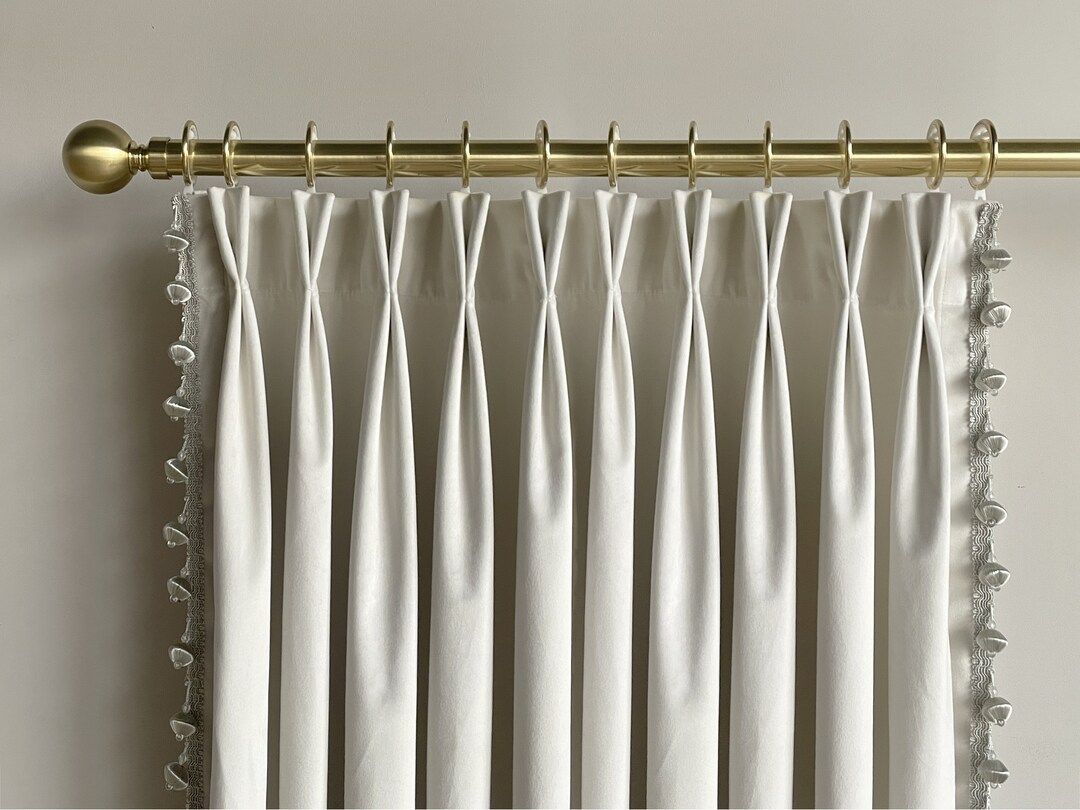 Off White Velvet Curtain Panels With Tassel Beautiful Custom - Etsy | Etsy (US)