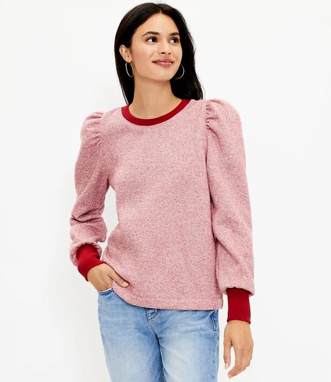 Petite Puff Sleeve Sweatshirt | LOFT