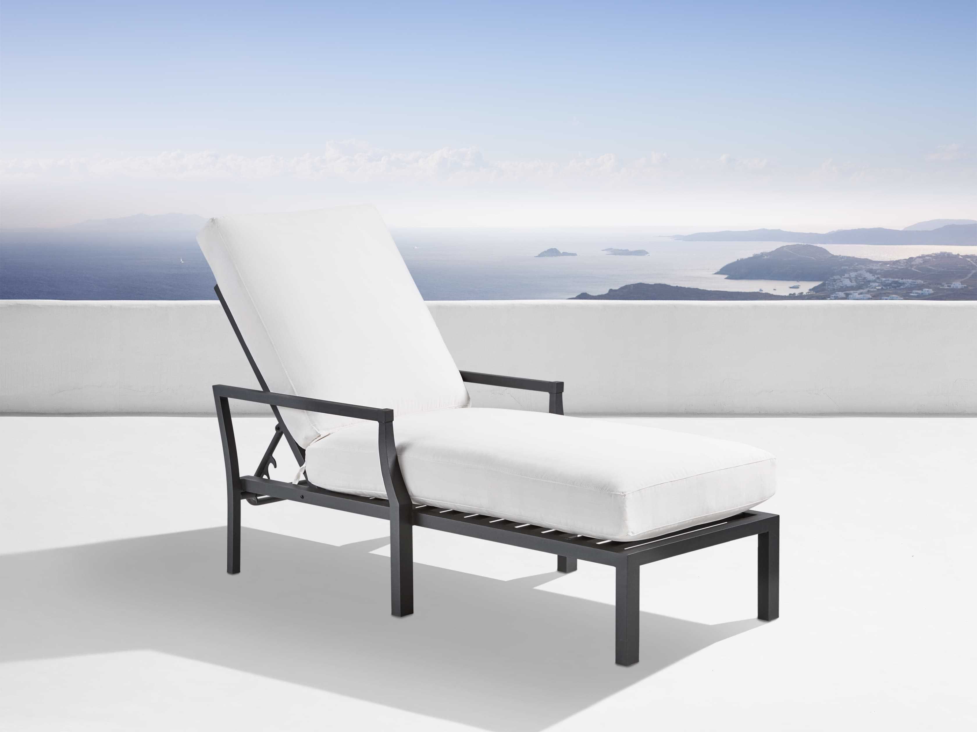 Montego Outdoor Aluminum Chaise in Canvas White | Arhaus