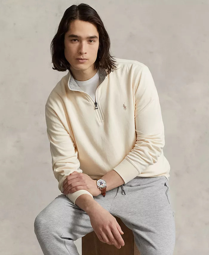 Polo Ralph Lauren Men's Luxury Jersey Quarter-Zip Pullover - Macy's | Macy's
