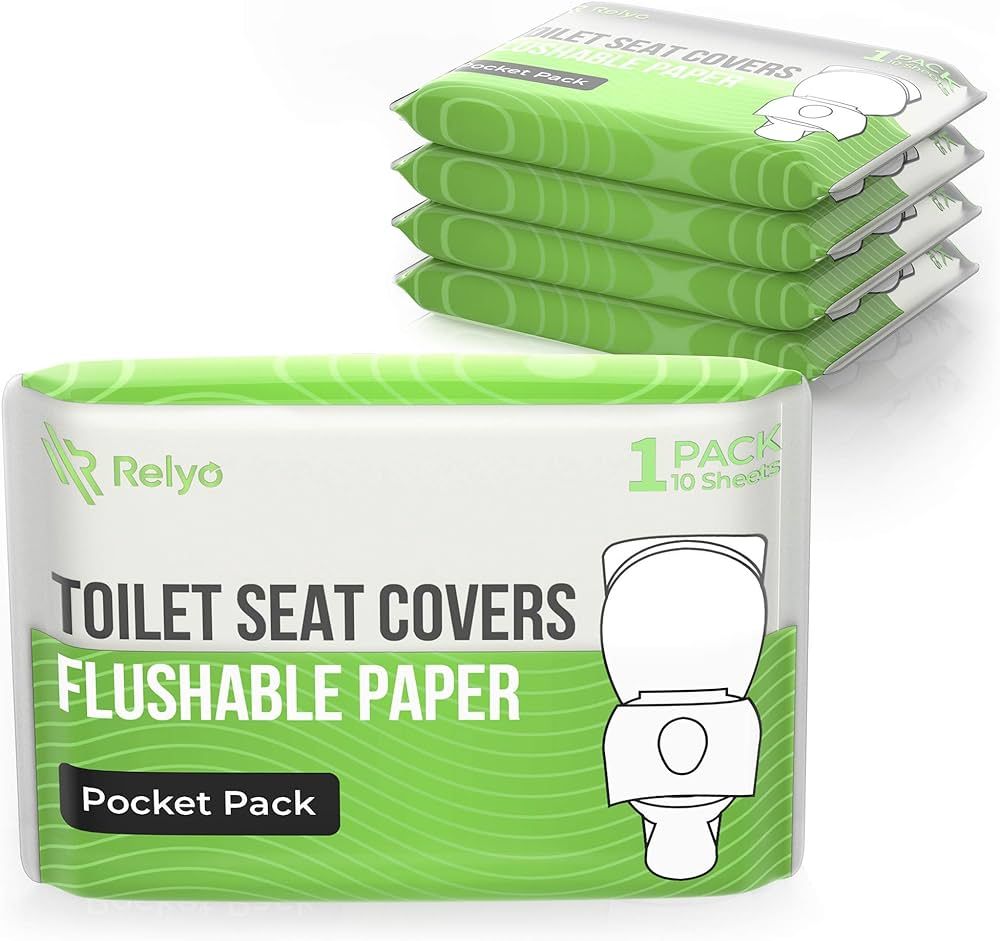 Toilet Seat Covers Paper Flushable (50 Pack) - XL for Adults and Kids Potty Training, 100% Biodeg... | Amazon (US)