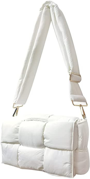 NAARIIAN cotton padded cassette crossbody bag Puffer shoulder bag designer handbag for women wove... | Amazon (US)