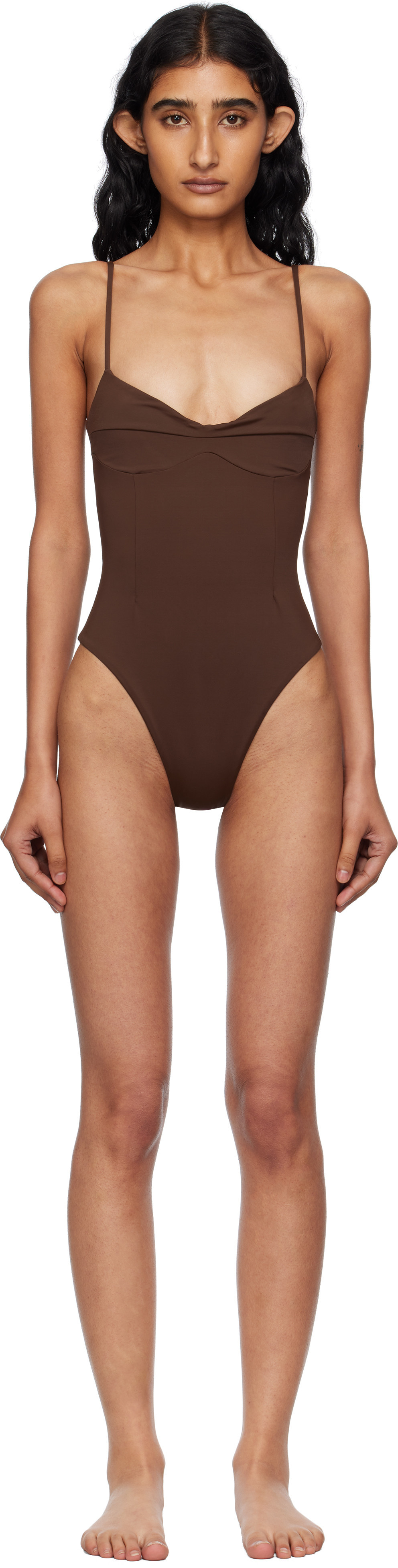 Haight Brown Monica Swimsuit | SSENSE