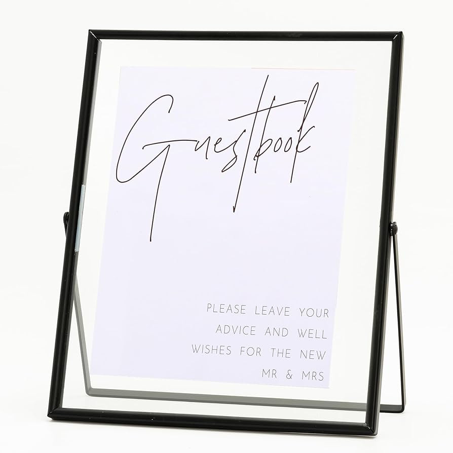 Calculs Classic Black Floating Picture Frames Sign Holder Guestbook Alternative, Metal Glass Phot... | Amazon (US)