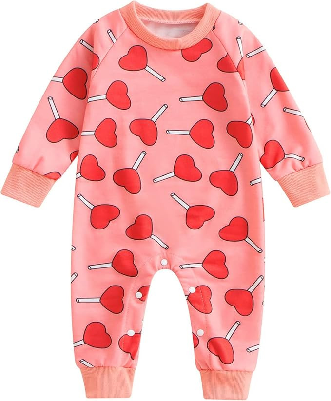 Amazon.com: Biayxms Infant Baby Valentines Day Clothes One Piece Footies Romper Onesies Heart Sha... | Amazon (US)