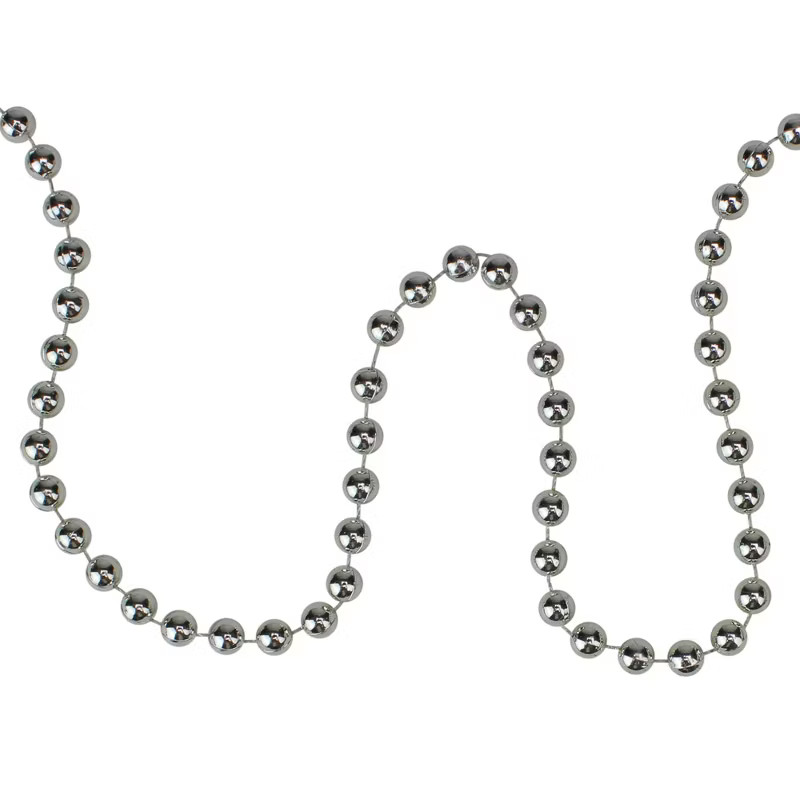Northlight 15' x 0.25" Shiny Silver Beaded Christmas Garland - Unlit | Target