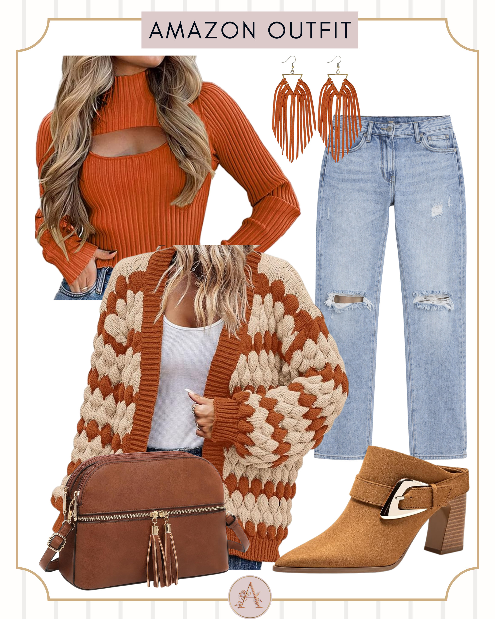 Cozy Amazon cold weather outfit 🤎 chunky cardigan + straight leg jeans = effortless everyday style.  

 #LTKootd #LTKSeasonal #LTKFindsUnder50