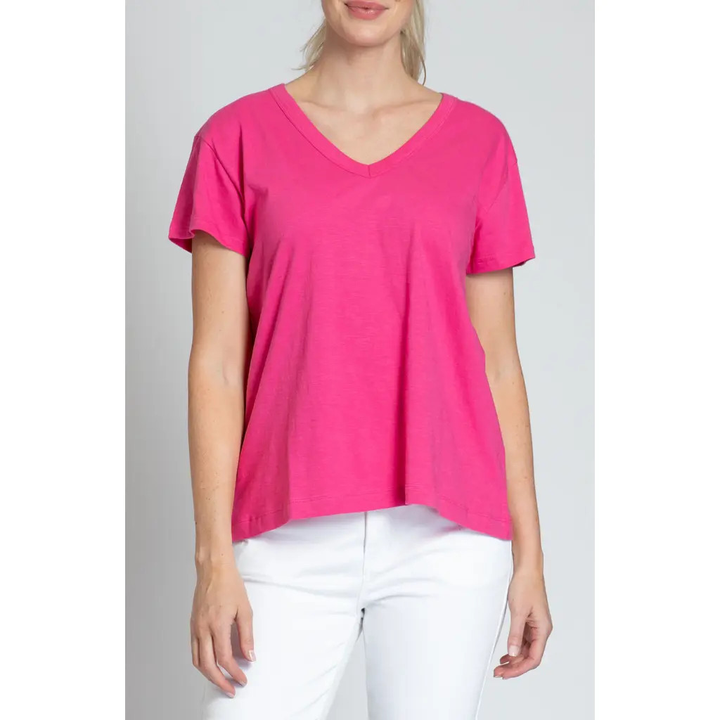 APNY V-Neck High-Low T-Shirt in Pink at Nordstrom, Size Small | Nordstrom