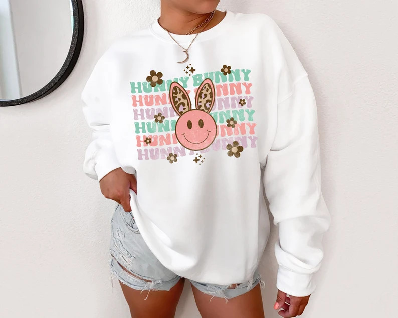 Hunny Bunny Cute Sweatshirt  Easter Bunny Sweatshirt  Retro | Etsy | Etsy (US)