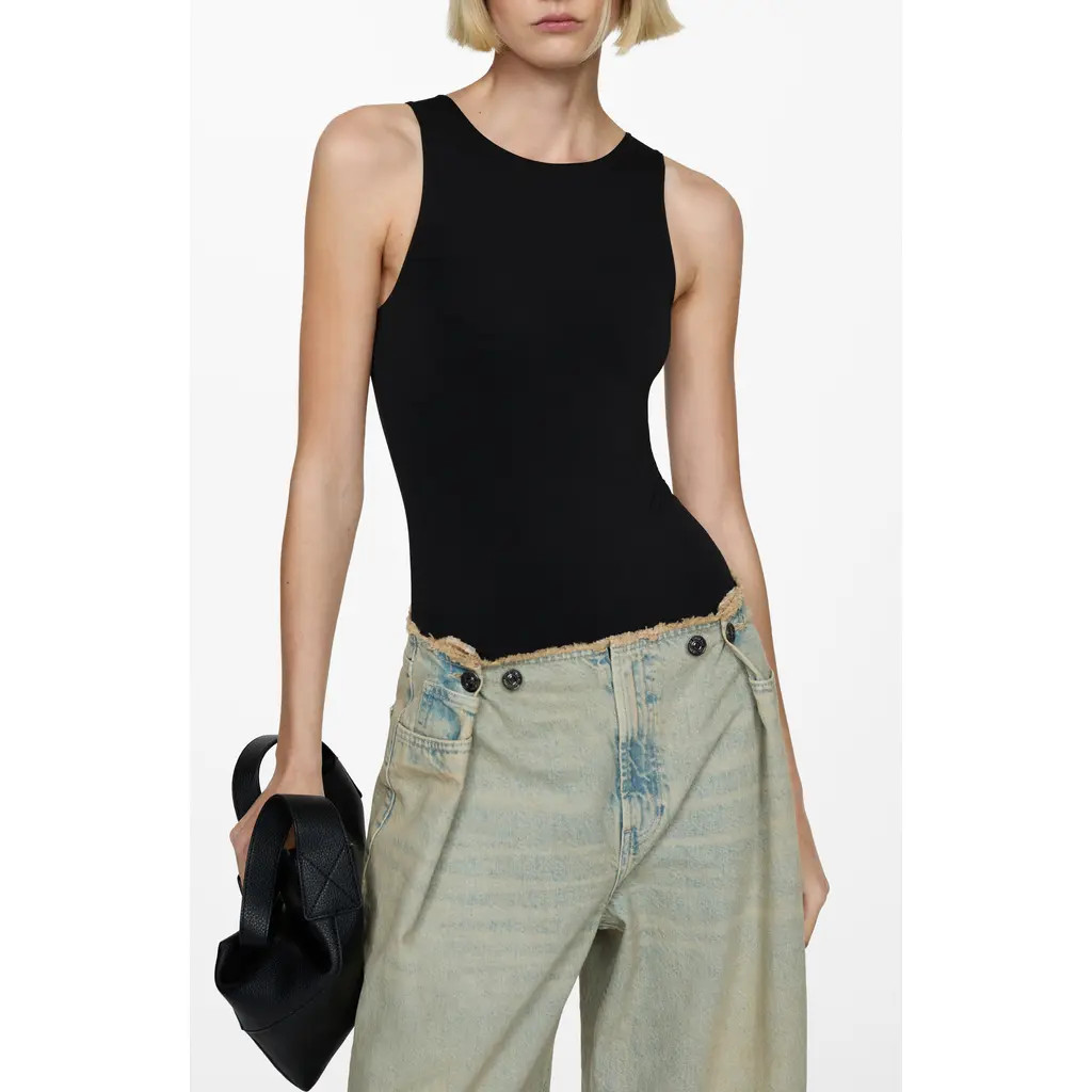MANGO Sleeveless Bodysuit in Black at Nordstrom, Size Small | Nordstrom
