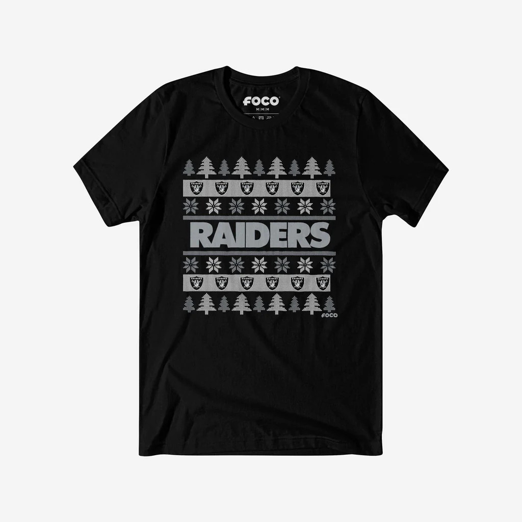 Las Vegas Raiders Holiday Sweater T-Shirt | FOCO inc