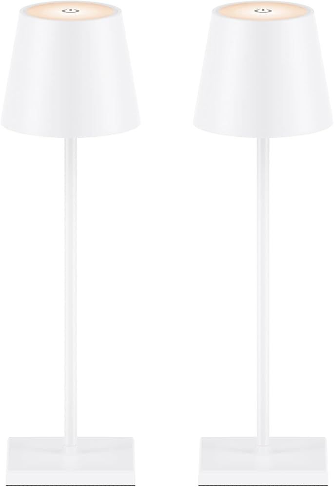 LED Cordless Table Lamp Set of 2, Portable USB Rechargeable Table Lamp,5200 mAh Battery Powered L... | Amazon (US)