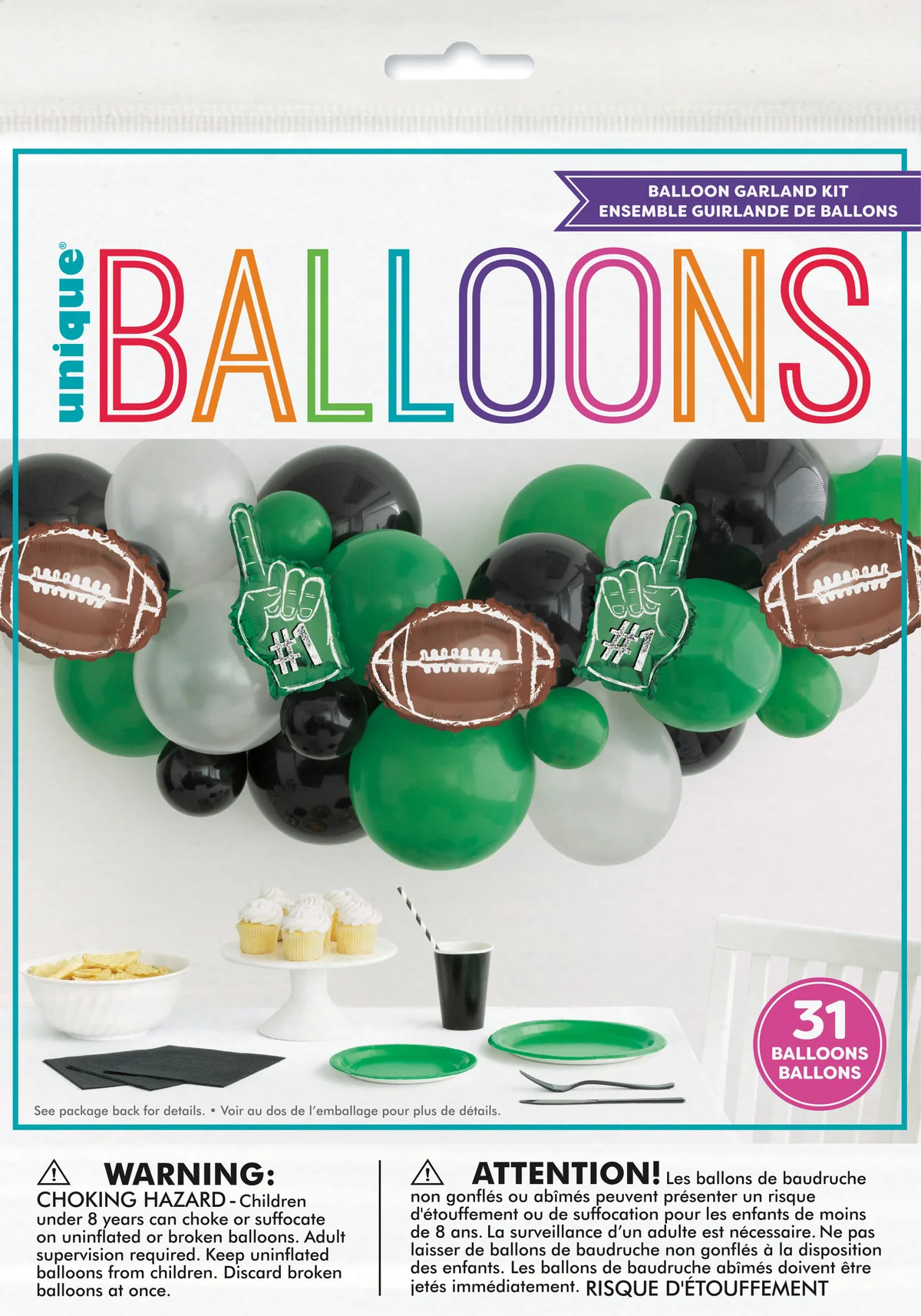 Kickoff Football Latex & Foil Balloon Arch Kit 26pc | Get Gatherings