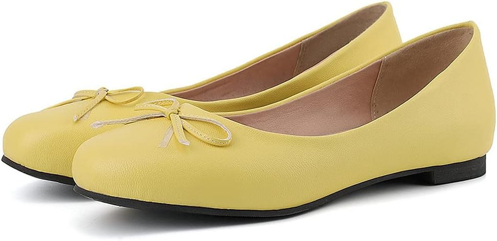 KOKOMOMO Womens Bow Round Toe Ballet Flats Slip On Ballerina Shoes | Amazon (US)