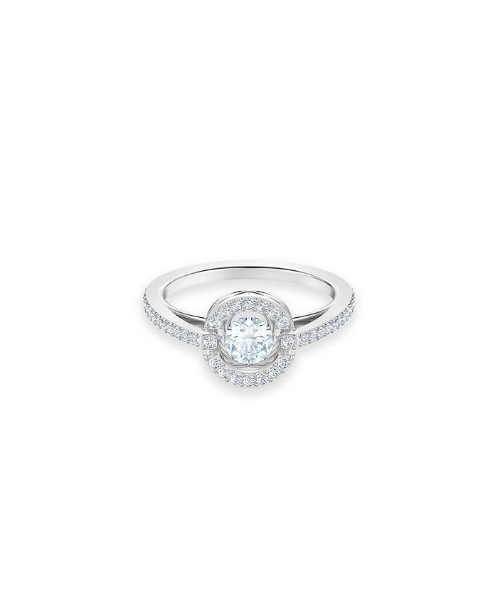 Swarovski Sparkling Dance Round Cut Rhodium Plated Ring & Reviews - Rings - Jewelry & Watches - M... | Macys (US)