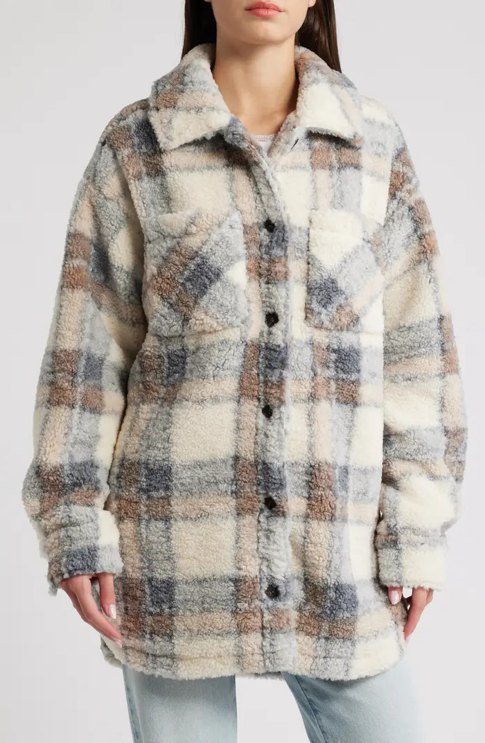 Plaid Fleece Shirt Jacket | Nordstrom