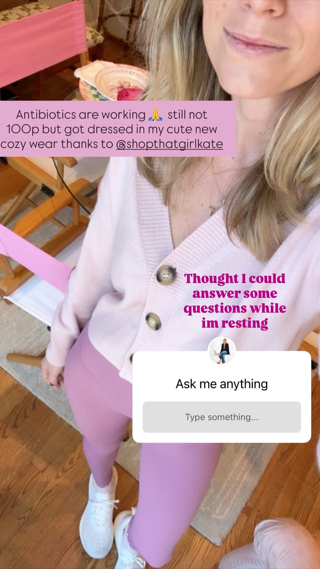 got dressed in my cute new cozy wear thanks to @shopthatgirlkate - obsessed with the softness of this sweater and leggings! Would be so cute for valentines Xoxo 

#LTKActive #LTKootd #LTKPetite