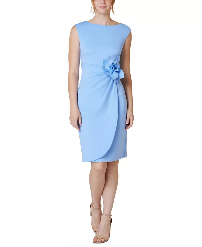 Jessica Howard Petite Sleeveless Rosette Sheath Dress - Macy's | Macy's