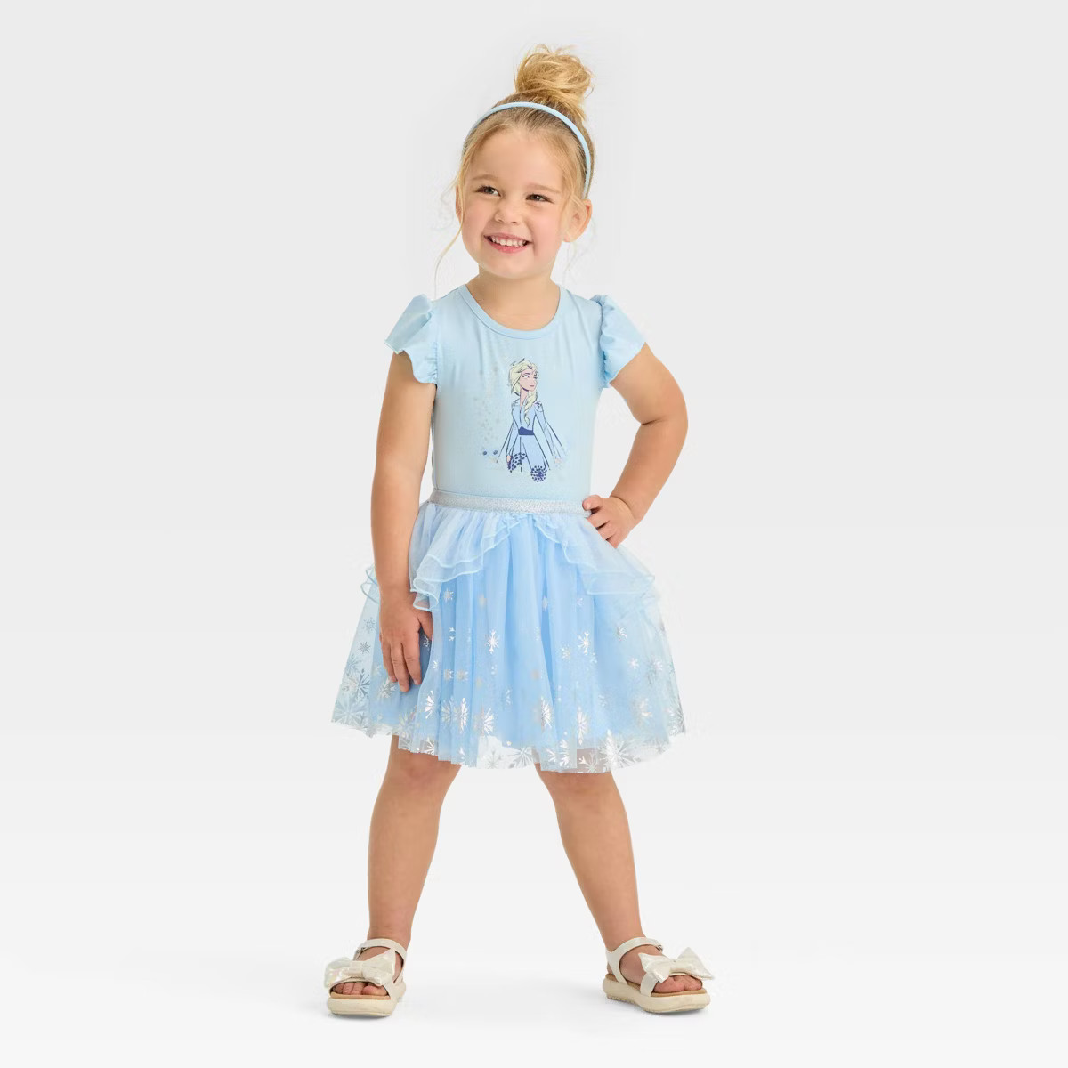 Toddler Girls' Disney Frozen Short Sleeve Tutu Dress - Blue | Target