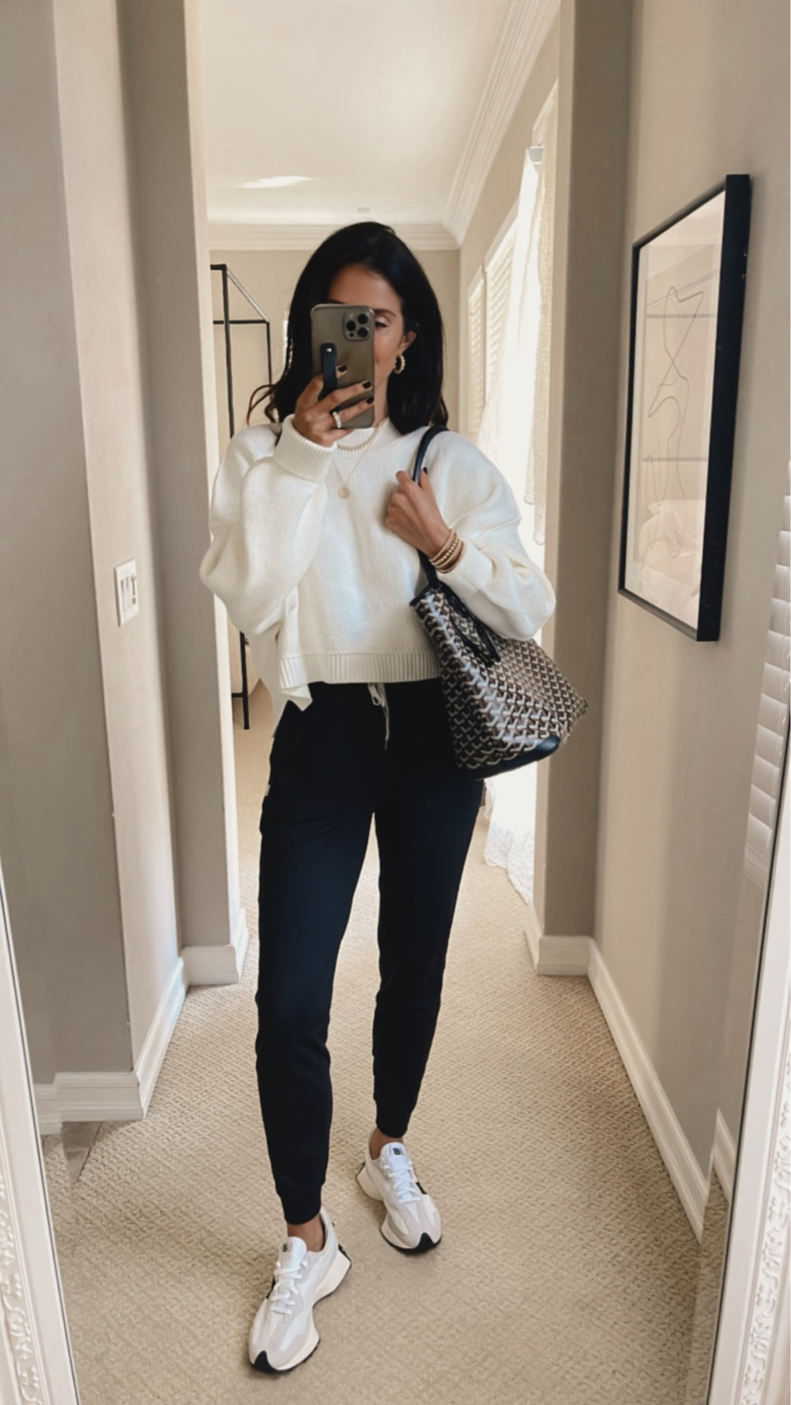 Cozy outfit for running errands, I’m just shy of 5-7” wearing the size small pullover cropped sweater and size XS joggers. 

#LTKfindsunder50 #LTKstyletip