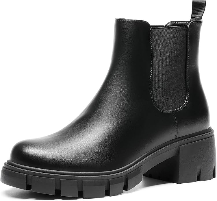 DREAM PAIRS Women's Elastic Chelsea Ankle Boots Platform Low Chunky Block Heel Lug Sole Slip on F... | Amazon (US)