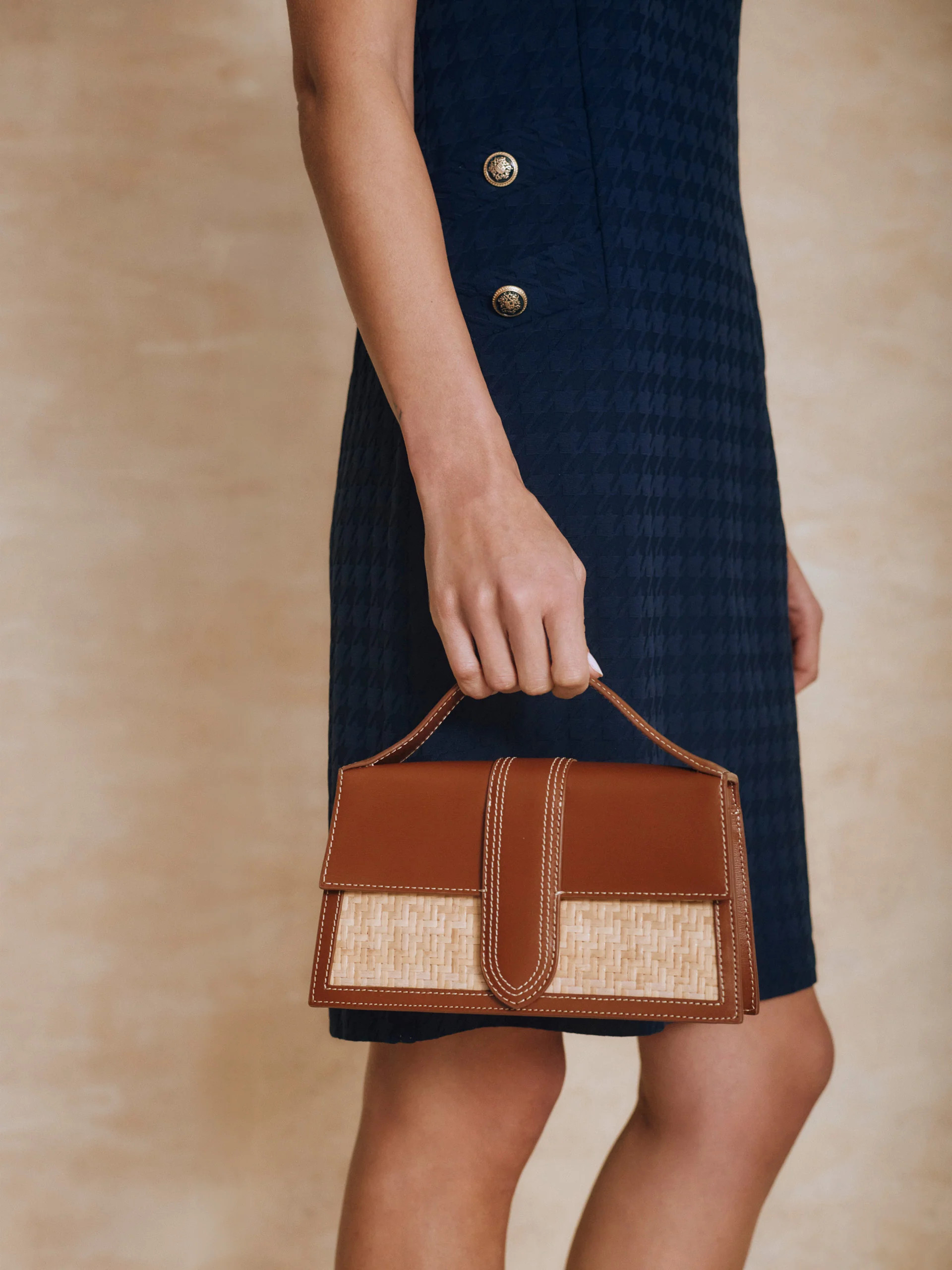 Fannie Wicker & Leather Handbag | J.McLaughlin