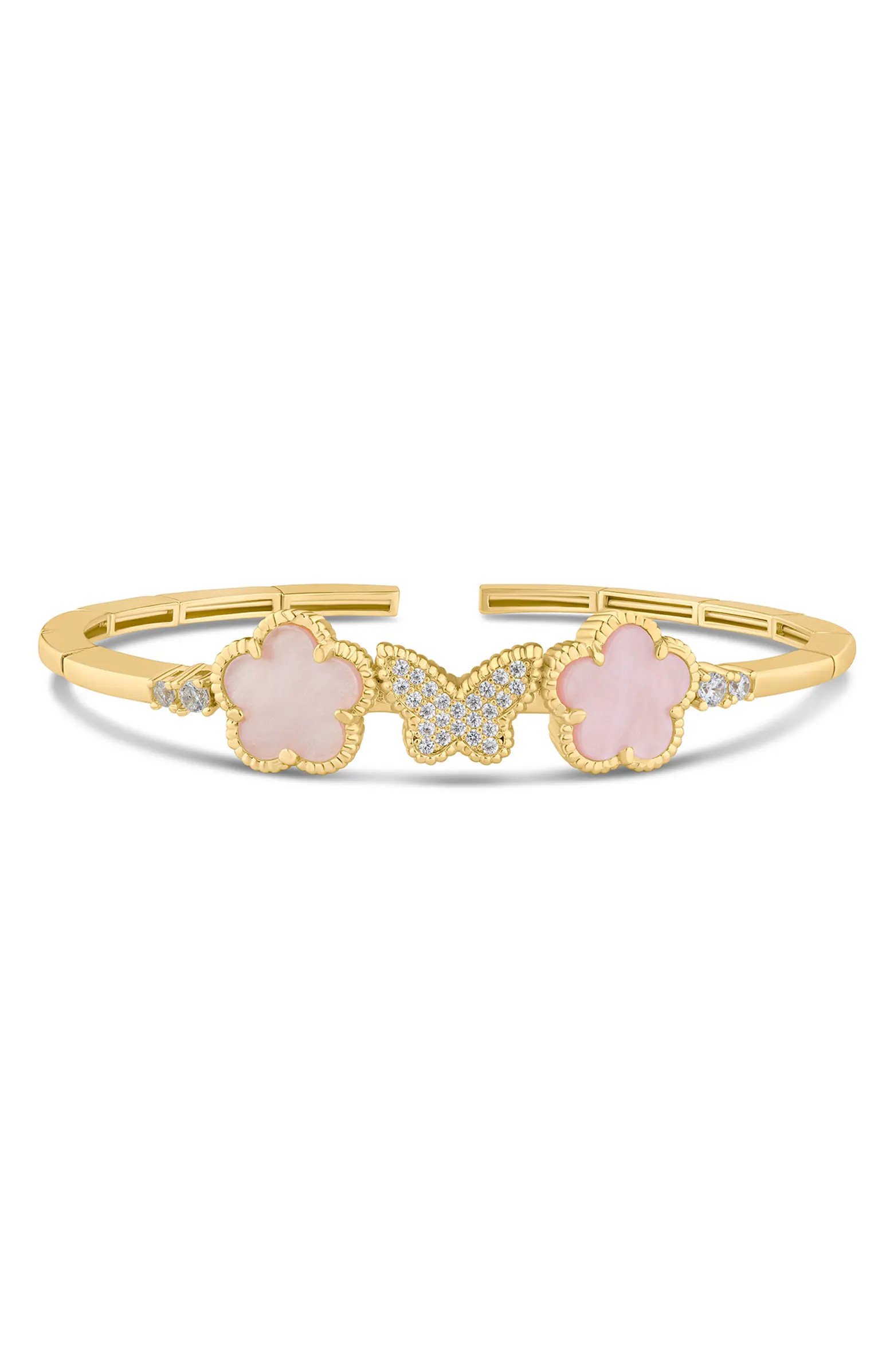 CZ by Kenneth Jay Lane CZ Pavé Butterfly & Clover Flex Bracelet | Nordstromrack | Nordstrom Rack