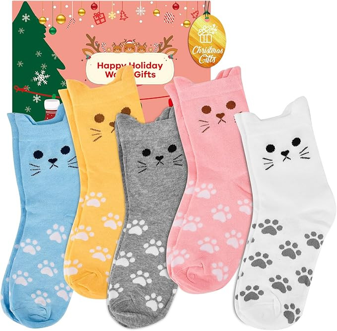 Stocking Stuffers for Women Teen Girls - Cute Cat Socks Christmas Gifts for Women Birthday Gifts ... | Amazon (US)