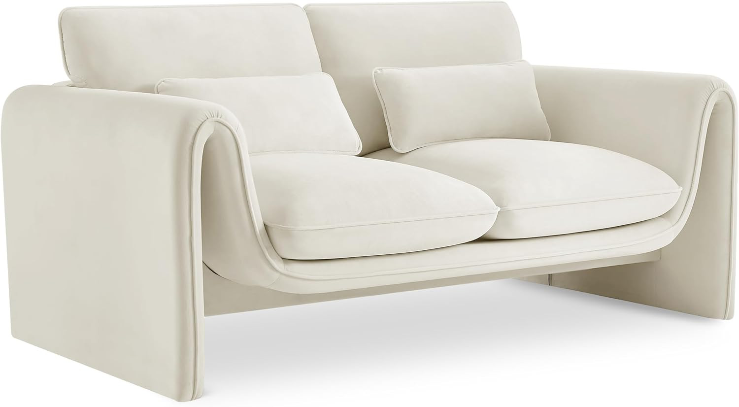 Meridian Furniture 199Cream-L Sloan Collection Modern | Contemporary Velvet Upholstered Loveseat ... | Amazon (US)