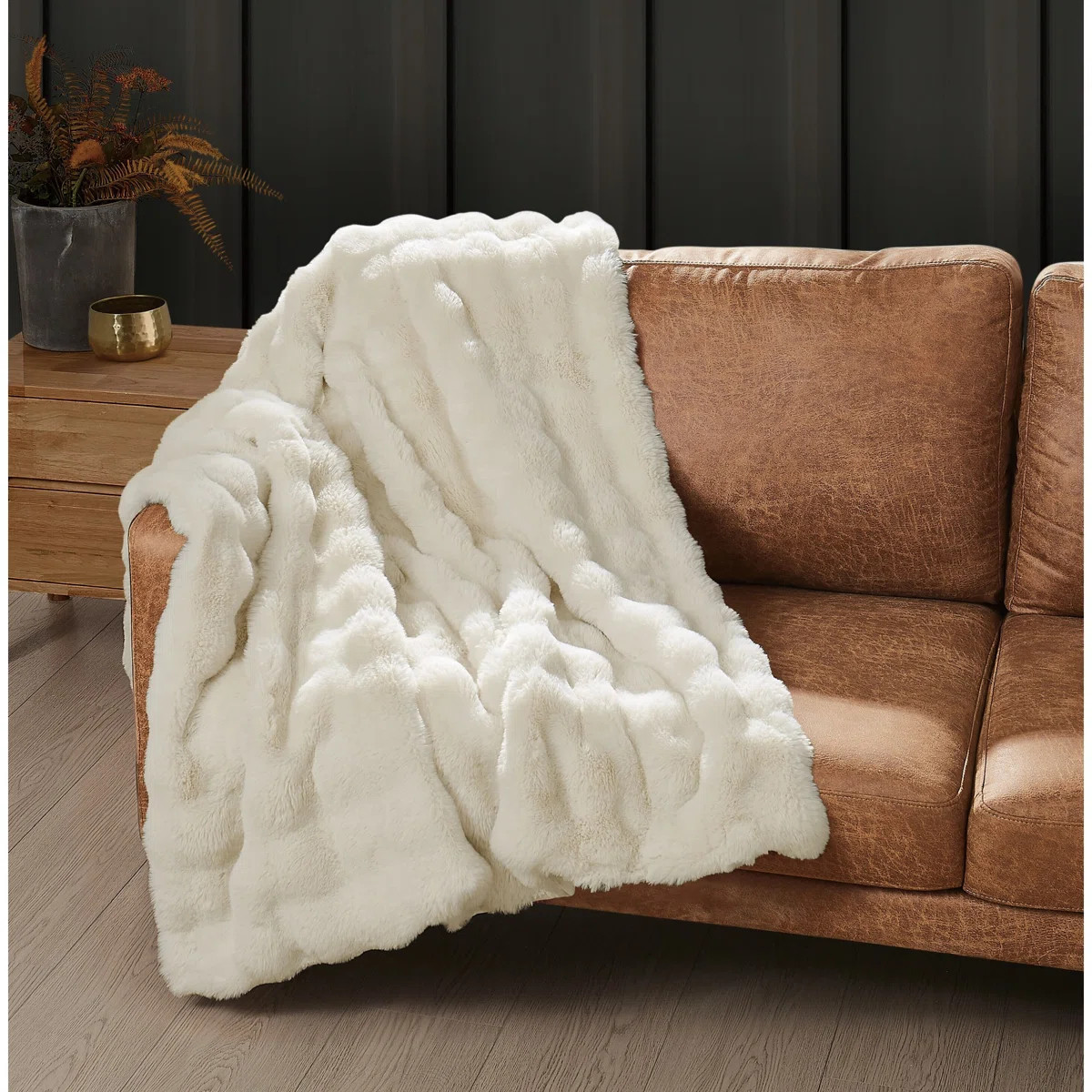 Frye Bubble Faux Fur Throw Blanket | Wayfair North America