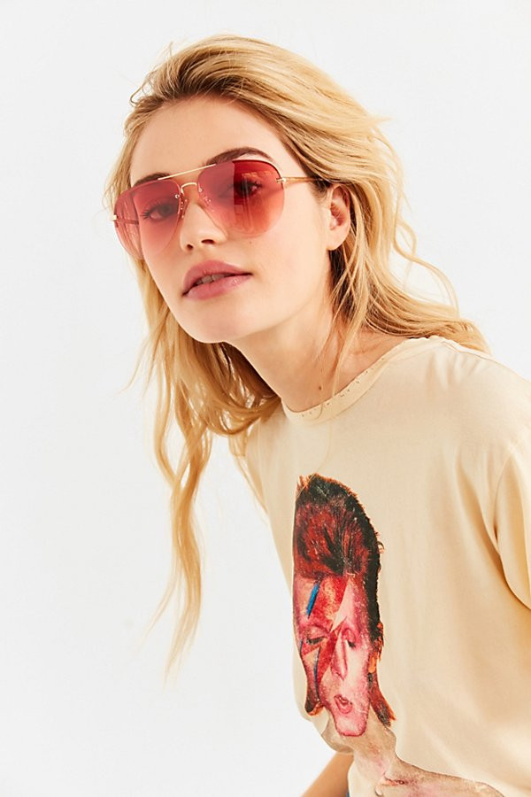 Days In The Sun Aviator Sunglasses - Red at Urban Outfitters | Urban Outfitters (US and RoW)