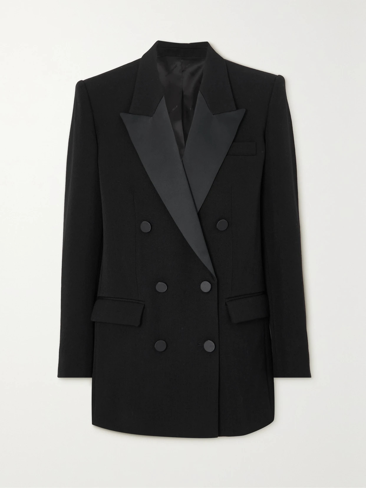 Isabel Marant - Nevim Double-breasted Satin-trimmed Wool Blazer - Black | NET-A-PORTER (US)