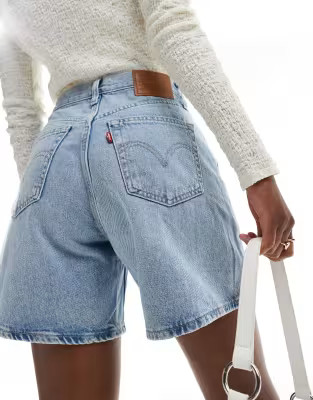 Levi's high waist baggy denim shorts in light blue | ASOS | ASOS (Global)