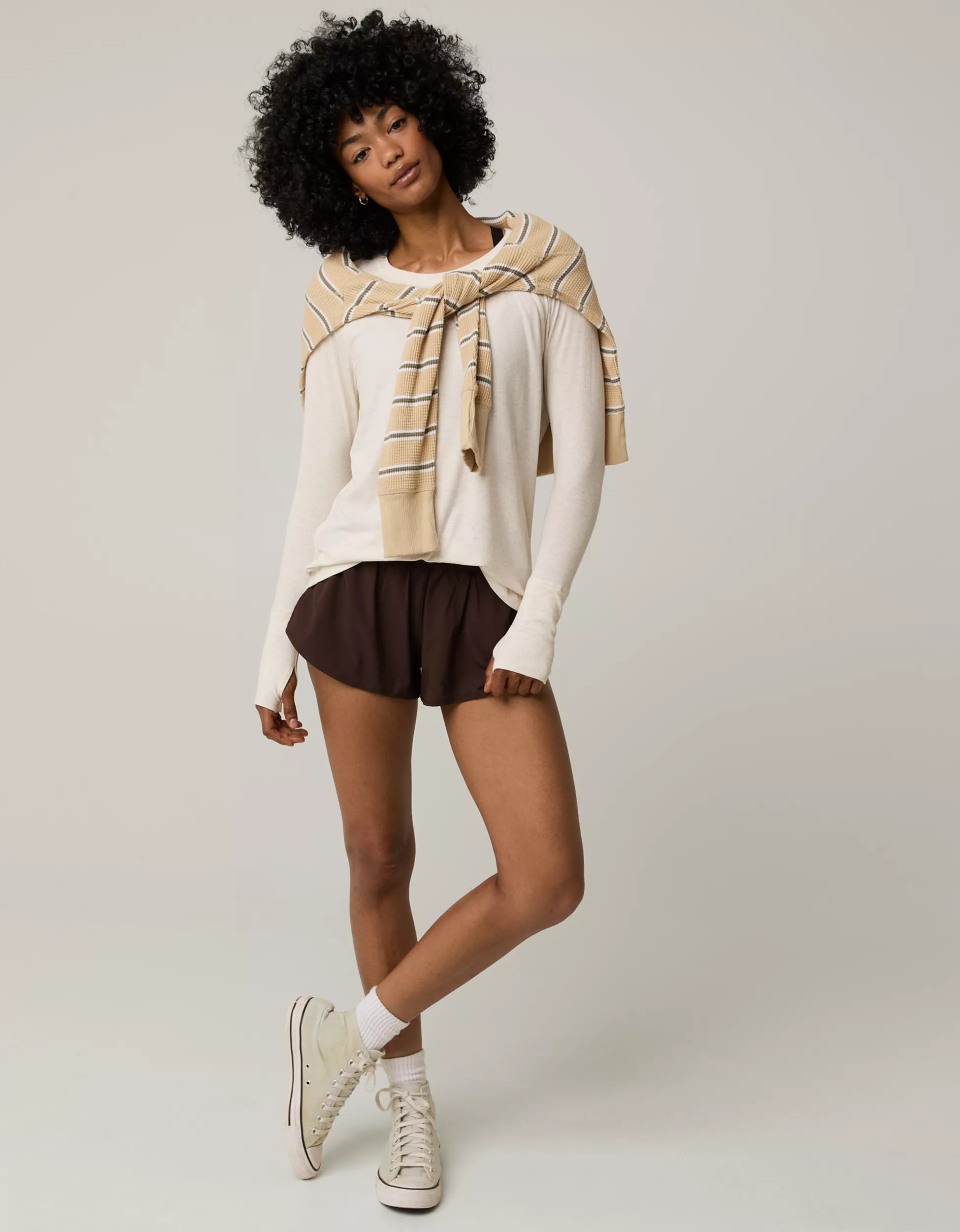 OFFLINE By Aerie Thumbs Up Ribbed Raglan Long Sleeve T-Shirt | Aerie