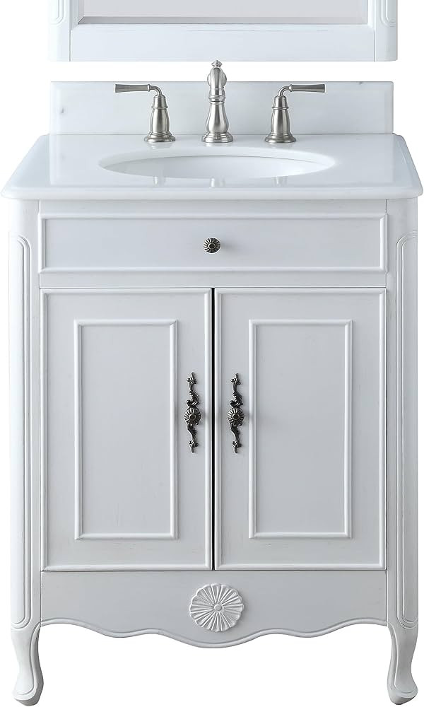 Benton Collection 26'' Cottage Style Bathroom Vanity (Vanity, Antique White) | Amazon (US)