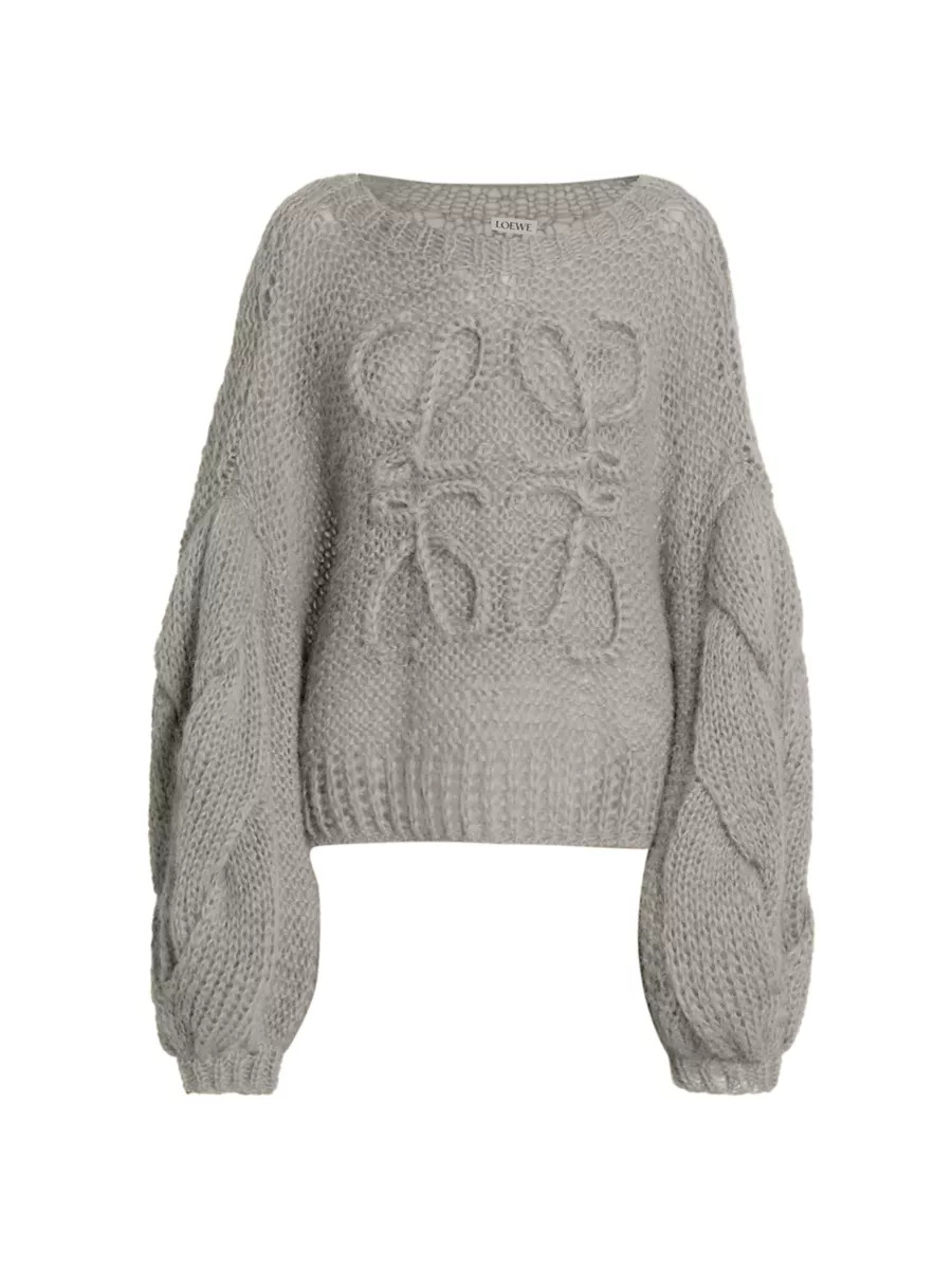Anagram Mohair-Blend Logo Sweater | Saks Fifth Avenue