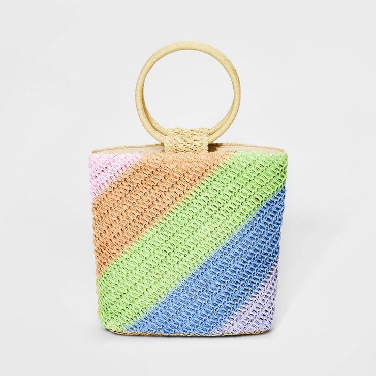 Girls' Striped Paper Straw Tote Bag - art class™ | Target