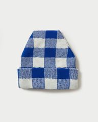 Bartlet Blue Checker Knit Beanie | Loeffler Randall