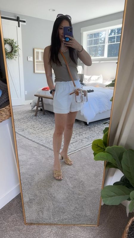 I love these linen shorts and the these sandals I found at target! Perfect summer outfit and I love this clear purse for concerts or outings!

#LTKSeasonal #LTKFindsUnder50 #LTKOver40