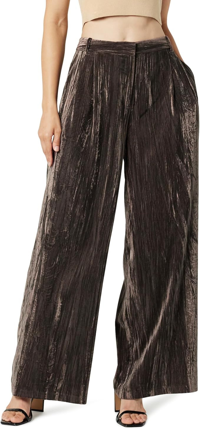 The Drop Women's Standard Lucia Wide Leg Velvet Trouser | Amazon (US)