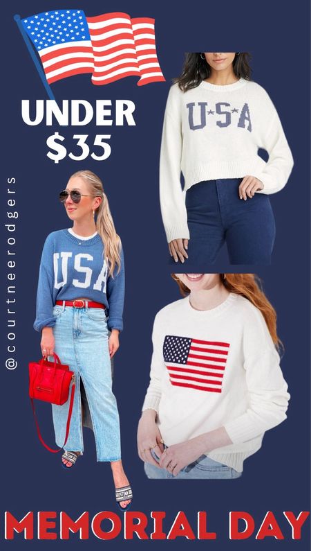 New Patriotic Sweaters for Memorial Day + Fourth of July! 💙❤️ 🇺🇸 Ordered the flag sweater in a small and XS to compare! My blue sweater is from last year (size medium)

Sweaters, American flag, patriotic, target, Memorial Day 

#LTKSaleAlert #LTKStyleTip #LTKFindsUnder100