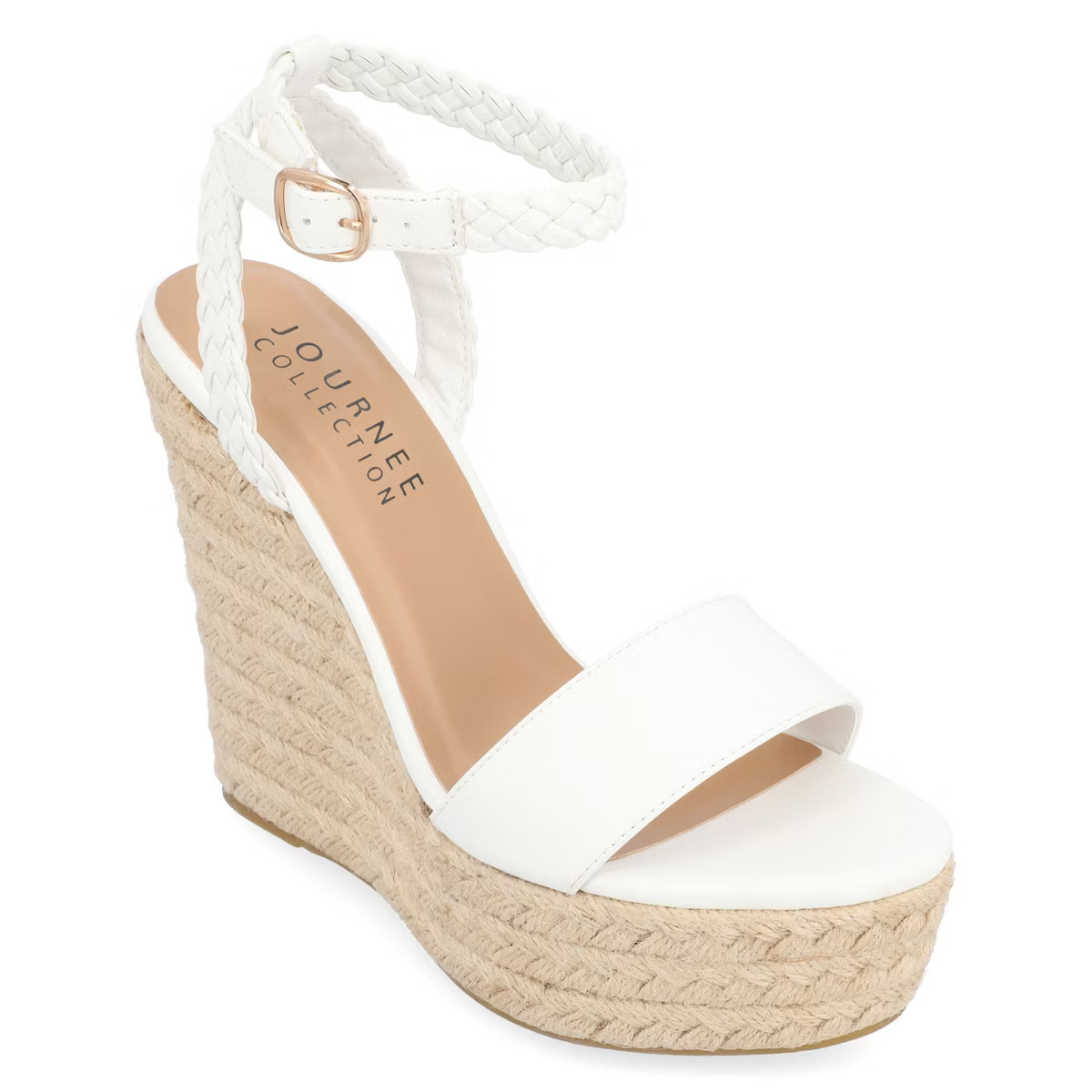 Journee Collection Womens Andiah Buckle Espadrille Wedge Sandals | Target