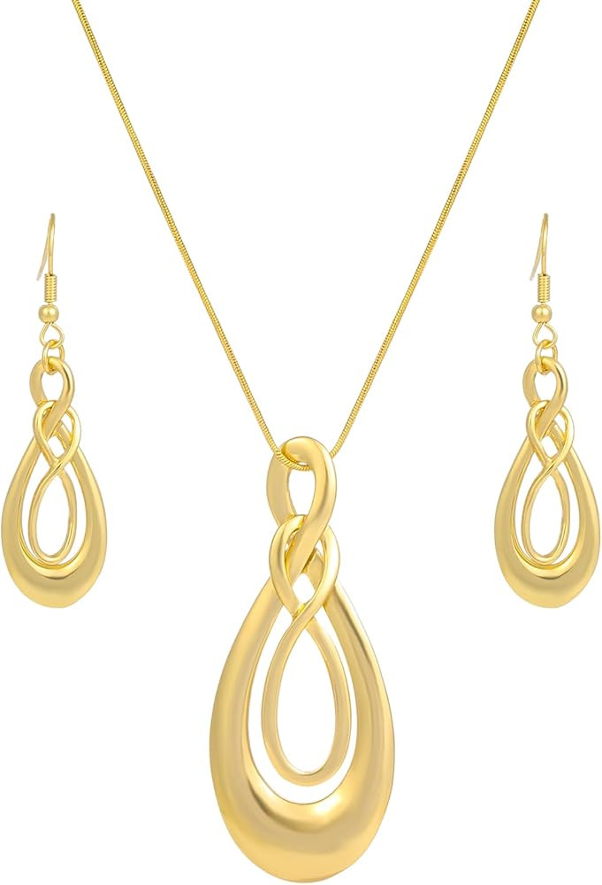 Madison Tyler Classic Jewelry Collection | Silver Teardrop Necklace with 18" Inch Snake Chain and... | Amazon (US)