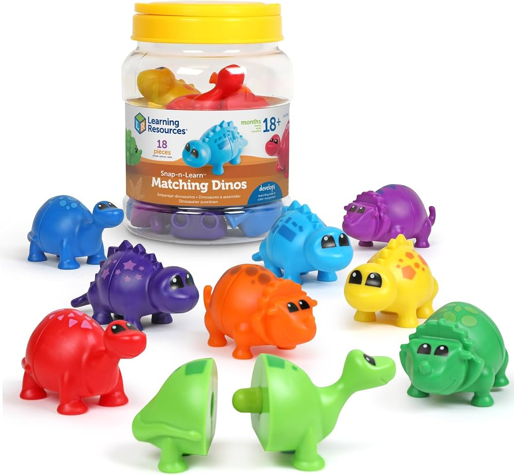 Learning Resources Snap-n-Learn Matching Dinos - Dinosaur Toys, Mini Plastic Figures, Sensory Bin... | Amazon (US)