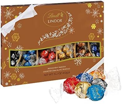 Lindt LINDOR Holiday Assorted Chocolate Truffles Deluxe Gift Box, Assorted Chocolate Candy with S... | Amazon (US)
