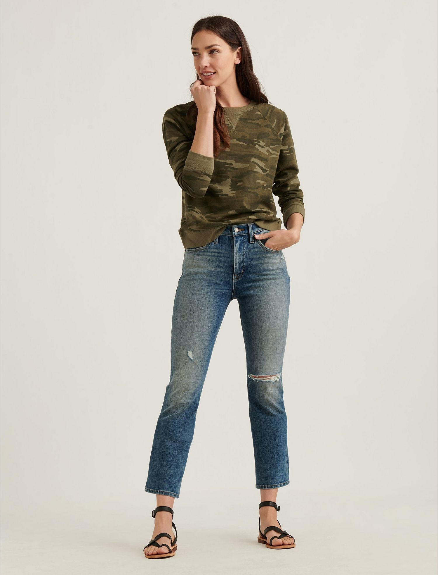 Classic Camo Crew Neck Sweatshirt | Lucky Brand