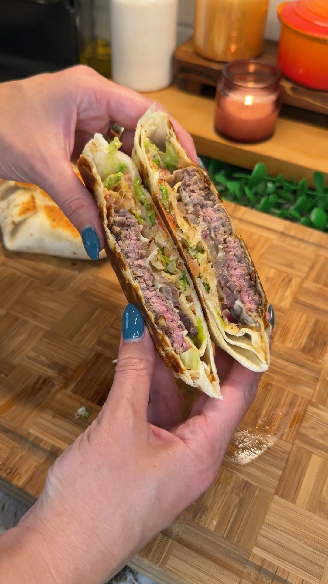 two of our favorite things wrapped into one🍔✨crunchwraps are such a fun and easy weeknight meal that we have on repeat!

& this big mac sauce is SO good on everything🤌

#kitchenessentials #cookingfavorites #kitchendecor #kitchenfinds

Ingredients:
- 2 beef patties (season with salt and black pepper)
- 2 slices Munster cheese
- 2 thick slices of red onion
- 1 cup shredded lettuce
- tomato, diced
- 4 large flour tortillas
- 2 handfuls of chips (I used sour cream & onion kettle chips)
- 1 tbsp avocado oil (for browning)

big mac sauce:
- 1/3 cup mayonnaise 
- 2 tbsp ketchup
- 1 tbsp Dijon mustard
- 1 tbsp sweet relish
- 1/2 tbsp white vinegar
- 1/2 tbsp white sugar
- salt & black pepper to taste


#LTKHome #LTKFamily #LTKFindsUnder100